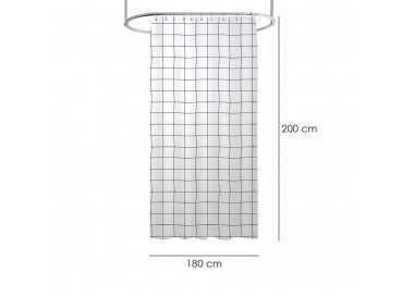 Cortina Ducha Cuadros 180x200 cm. Impermeable