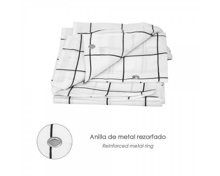 Cortina Ducha Cuadros 180x200 cm. Impermeable