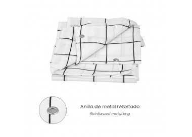 Cortina Ducha Cuadros 180x200 cm. Impermeable