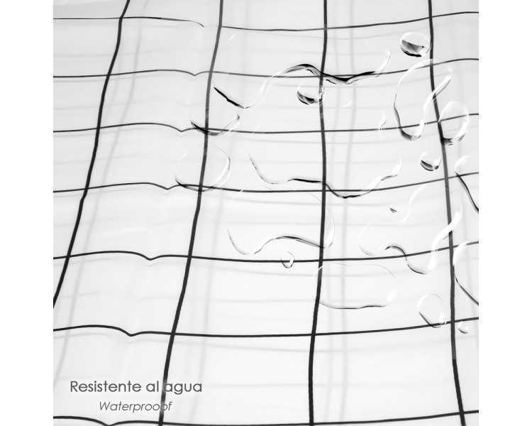 Cortina Ducha Cuadros 180x200 cm. Impermeable