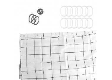 Cortina Ducha Cuadros 180x200 cm. Impermeable