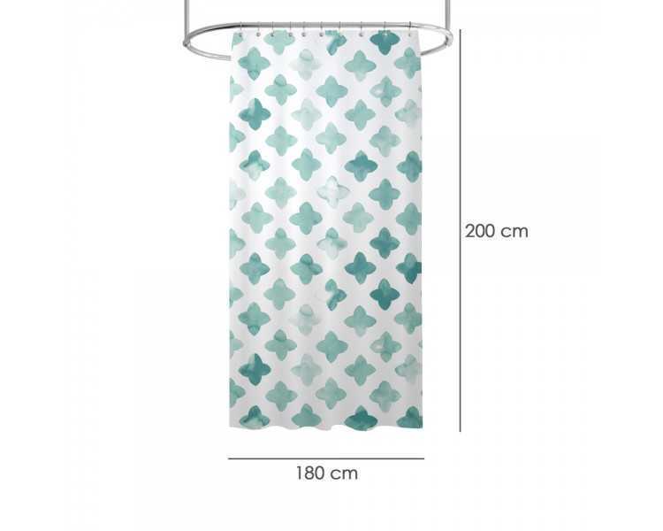 Cortina Ducha Geometrica Azul 180x200 cm. Impermeable