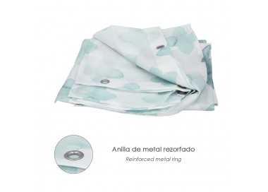 Cortina Ducha Geometrica Azul 180x200 cm. Impermeable