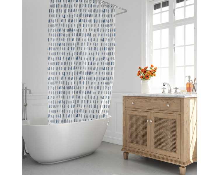 Cortina Ducha Matrix Azul 180x200 cm. Impermeable