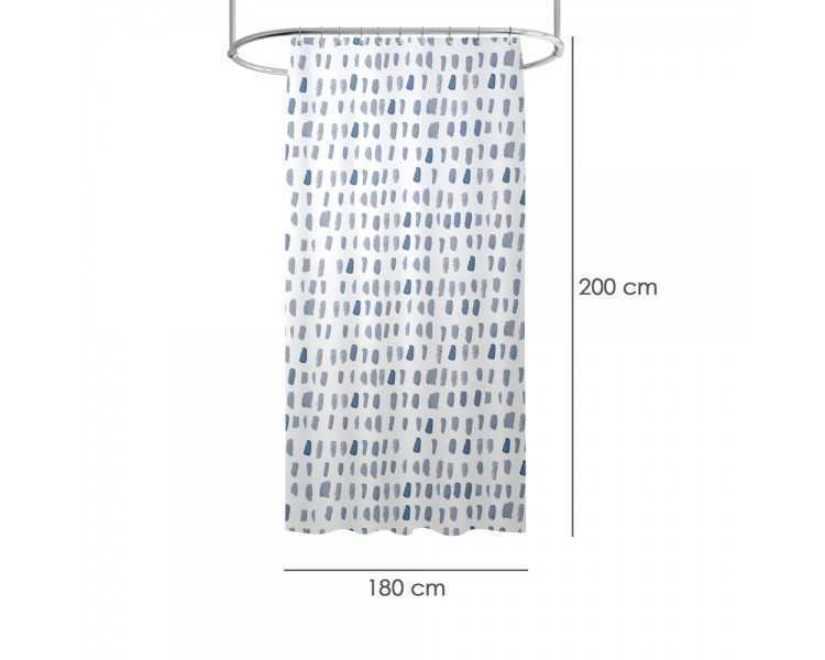 Cortina Ducha Matrix Azul 180x200 cm. Impermeable