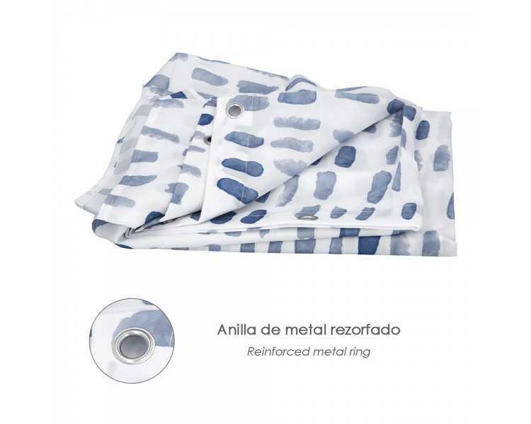 Cortina Ducha Matrix Azul 180x200 cm. Impermeable