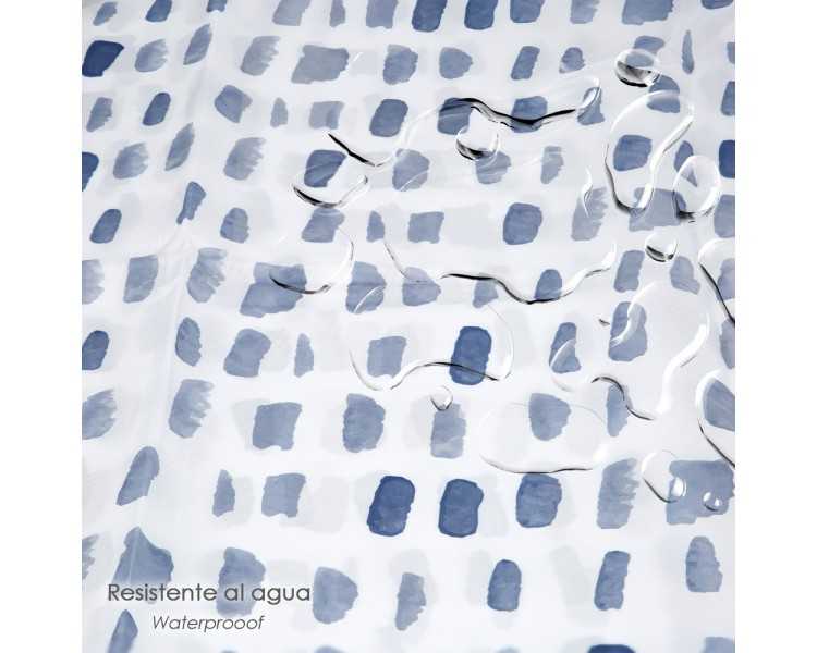 Cortina Ducha Matrix Azul 180x200 cm. Impermeable