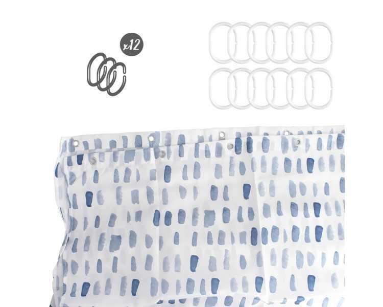 Cortina Ducha Matrix Azul 180x200 cm. Impermeable
