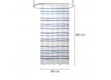 Cortina Ducha Rayas Azules 180x200 cm. Impermeable