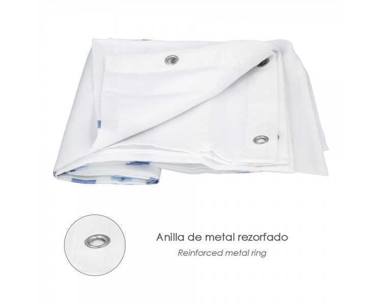Cortina Ducha Rayas Azules 180x200 cm. Impermeable