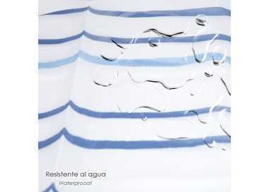 Cortina Ducha Rayas Azules 180x200 cm. Impermeable