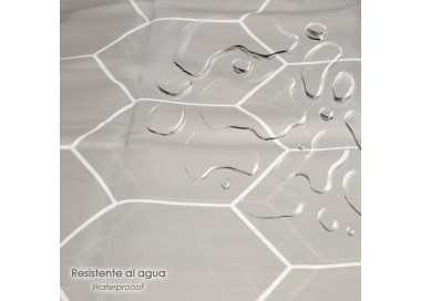 Cortina Ducha Formas Geometricas Beige 180x200 cm. Impermeable