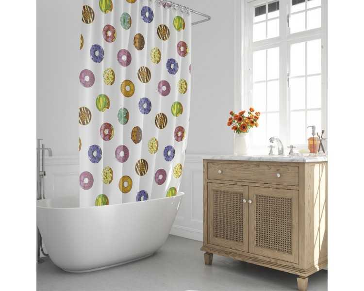 Cortina Ducha Donuts 180x200 cm. Impermeable