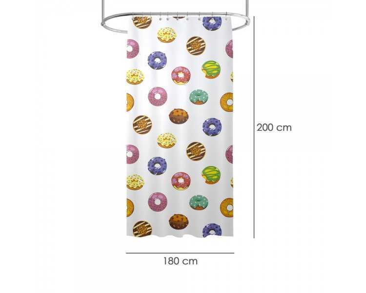 Cortina Ducha Donuts 180x200 cm. Impermeable
