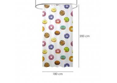 Cortina Ducha Donuts 180x200 cm. Impermeable