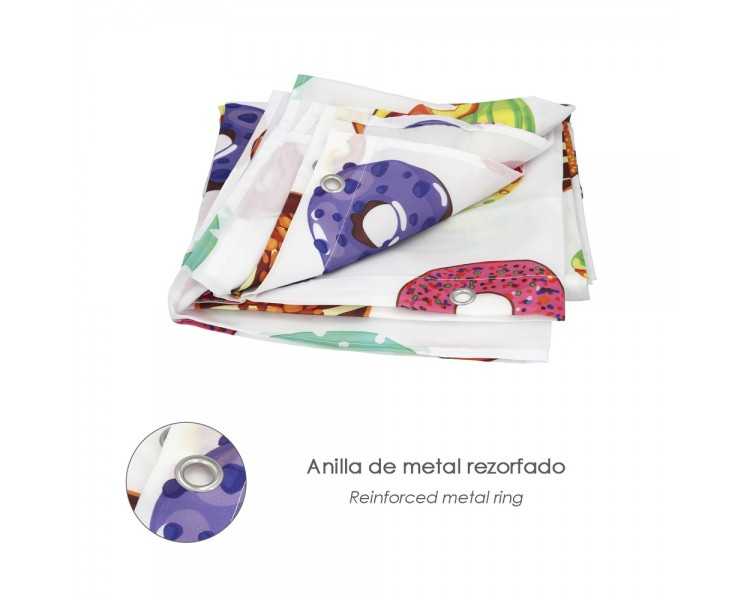 Cortina Ducha Donuts 180x200 cm. Impermeable