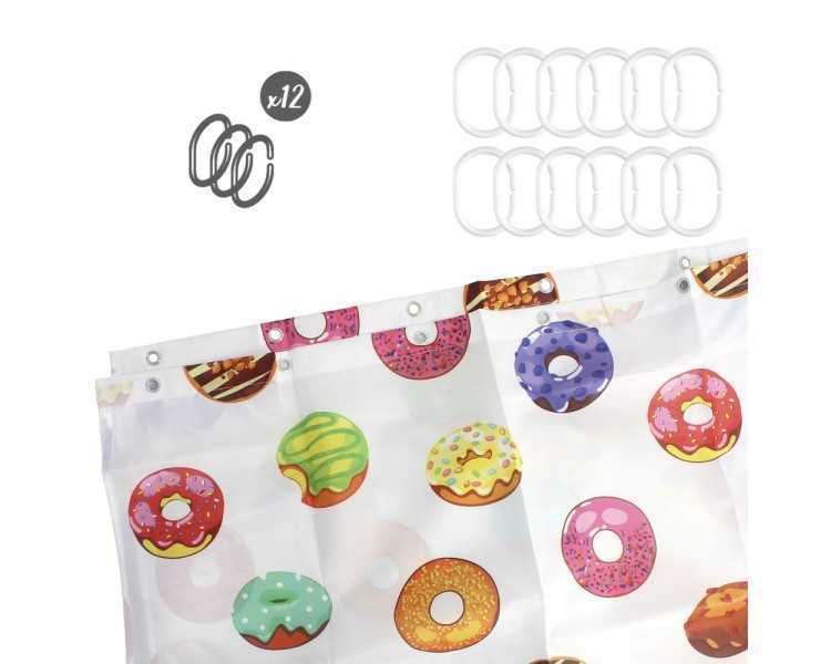 Cortina Ducha Donuts 180x200 cm. Impermeable