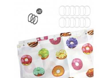 Cortina Ducha Donuts 180x200 cm. Impermeable