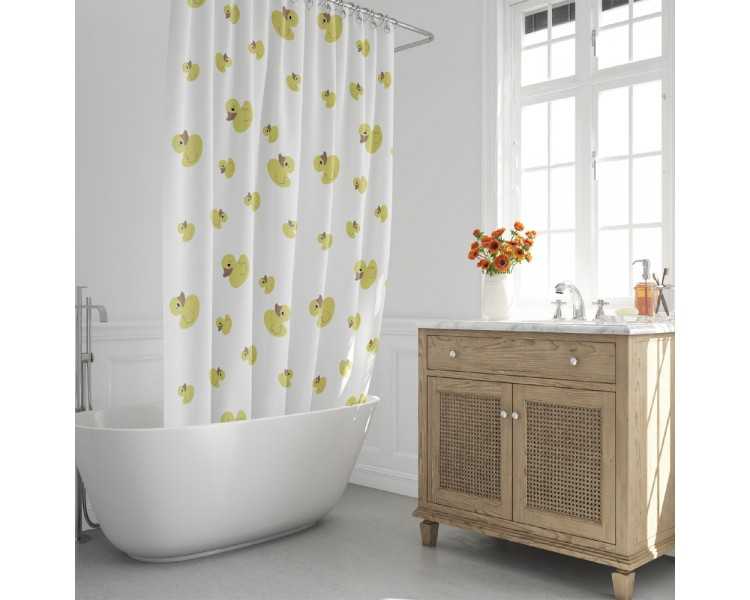 Cortina Ducha Patitos 180x200 cm. Impermeable