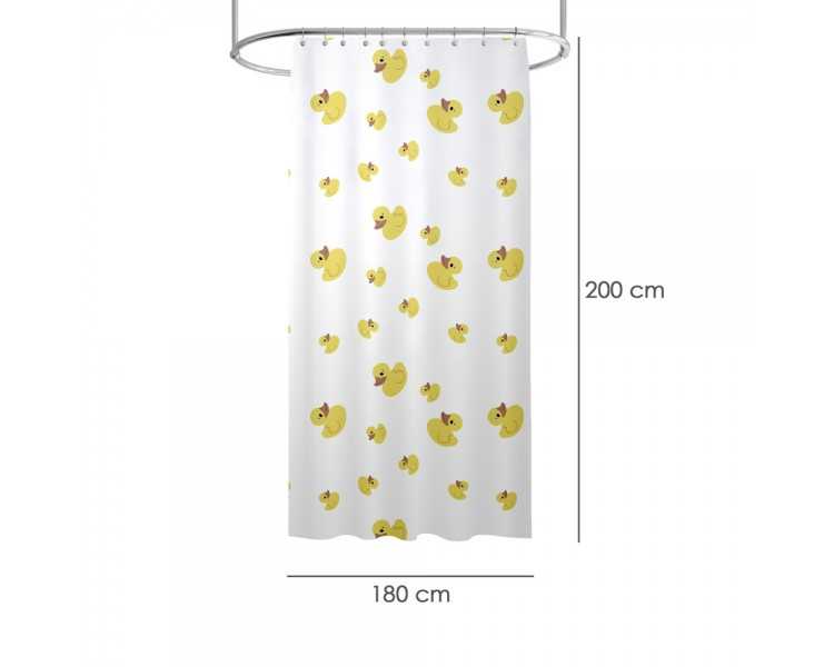 Cortina Ducha Patitos 180x200 cm. Impermeable