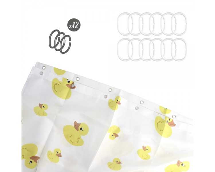 Cortina Ducha Patitos 180x200 cm. Impermeable
