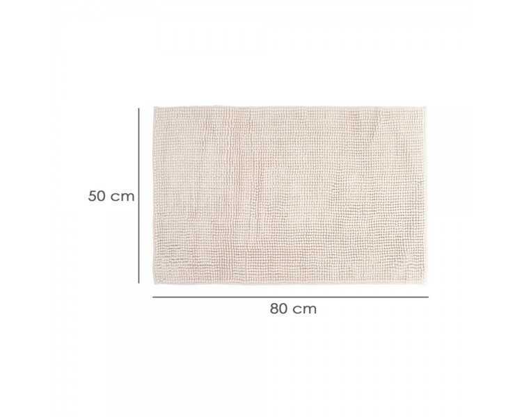 Alfombra Baño Poliéster Chenilla 50x80 cm. Marrón.