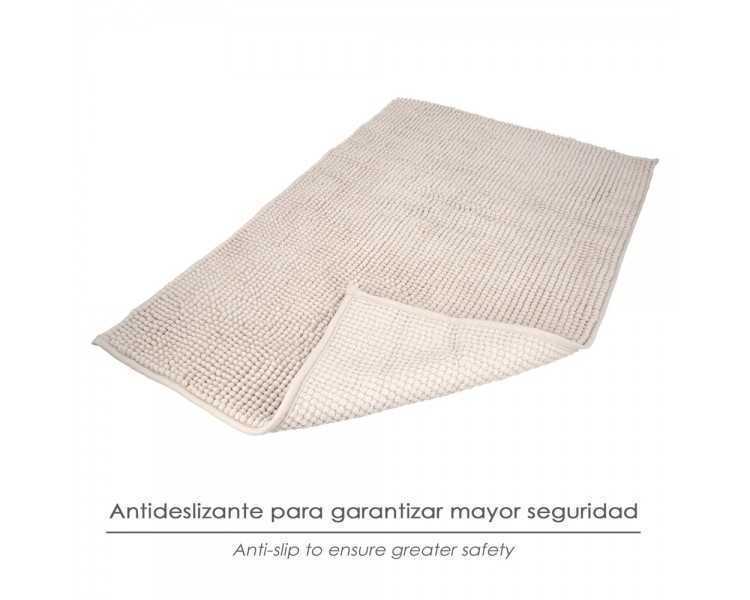Alfombra Baño Poliéster Chenilla 50x80 cm. Marrón.