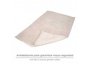 Alfombra Baño Poliéster Chenilla 50x80 cm. Marrón.