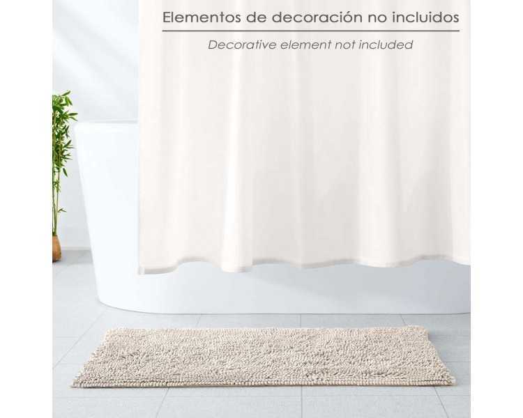 Alfombra Baño Poliéster Chenilla 50x80 cm. Marrón.