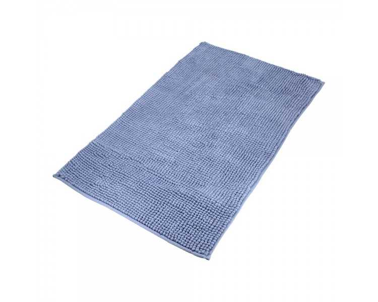 Alfombra Baño Poliéster Chenilla 50x80 cm. Azul.