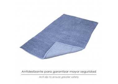 Alfombra Baño Poliéster Chenilla 50x80 cm. Azul.
