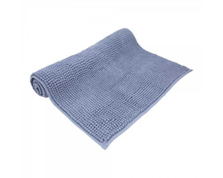 Alfombra Baño Poliéster Chenilla 50x80 cm. Azul.