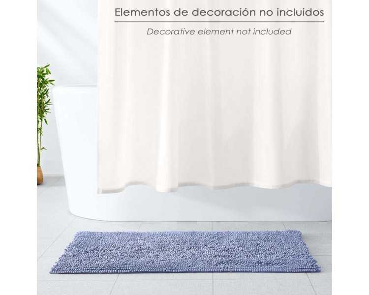 Alfombra Baño Poliéster Chenilla 50x80 cm. Azul.