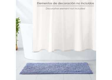 Alfombra Baño Poliéster Chenilla 50x80 cm. Azul.