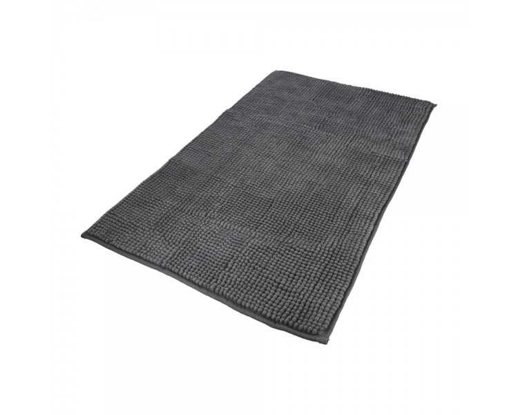 Alfombra Baño Poliéster Chenilla 50x80 cm. Gris.