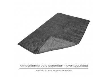 Alfombra Baño Poliéster Chenilla 50x80 cm. Gris.