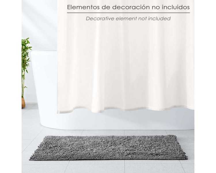 Alfombra Baño Poliéster Chenilla 50x80 cm. Gris.