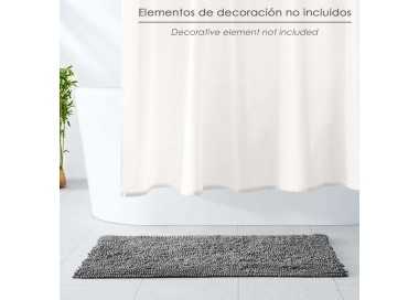 Alfombra Baño Poliéster Chenilla 50x80 cm. Gris.