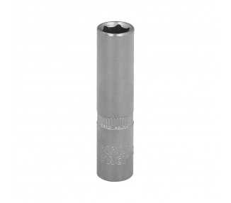 Llave Vaso 1/4" Hexagonal Larga 8 mm. Perfil de 6 caras. Acero Cromo Vanadio, Aristas Redondas