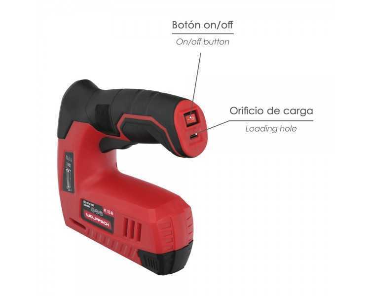 Clavadora Grapadora  Recargable, Pistola Grapas y Clavos, Clavadora a Bateria, 1.500 mAh, 40 Grapas Minuto Con Grapas y Clavos