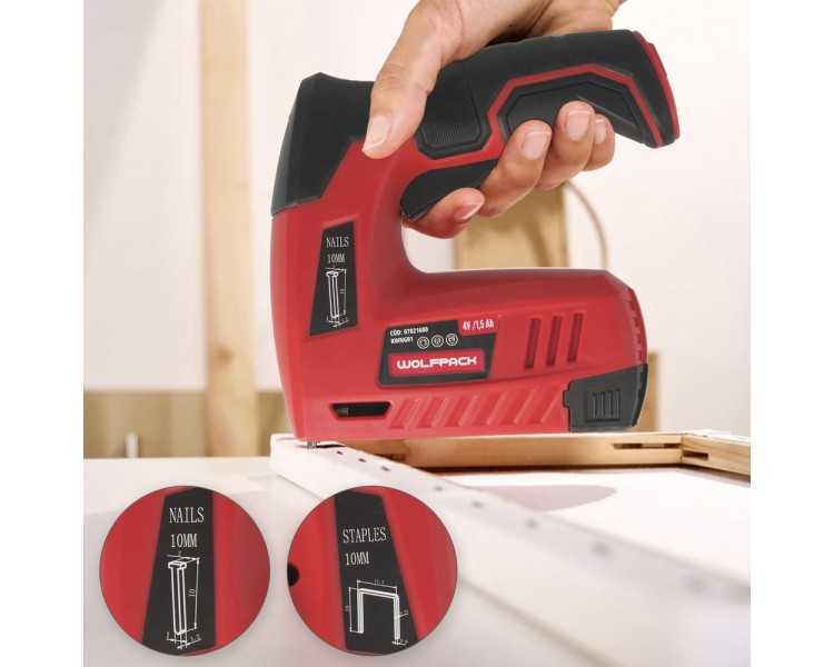 Clavadora Grapadora  Recargable, Pistola Grapas y Clavos, Clavadora a Bateria, 1.500 mAh, 40 Grapas Minuto Con Grapas y Clavos
