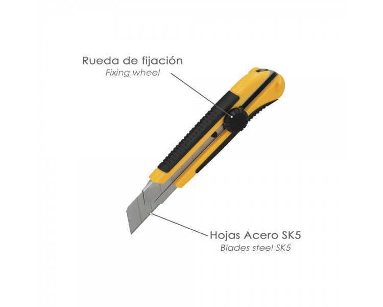 Cutter Ancho Profesional Hoja Acero Sk5 25mm.