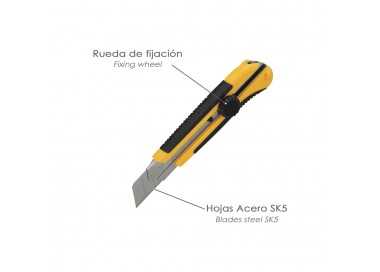 Cutter Ancho Profesional Hoja Acero Sk5 25mm.