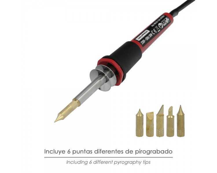 Soldador / Grabador 30 Watt. Con 6 puntas
