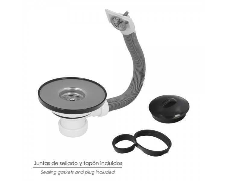 Valvula Fregadero  Ø 115 Mm. 1 1/2"  Altura 40 mm. Con Rebosadero