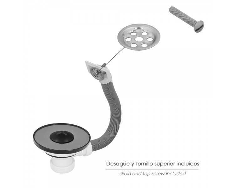 Valvula Fregadero  Ø 115 Mm. 1 1/2"  Altura 40 mm. Con Rebosadero