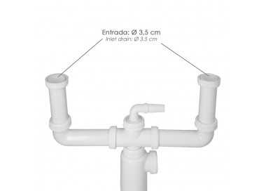 Sifon Doble Extensible Con Doble Evacuación. Salida 1 1/2" Salida Ø 40 mm.