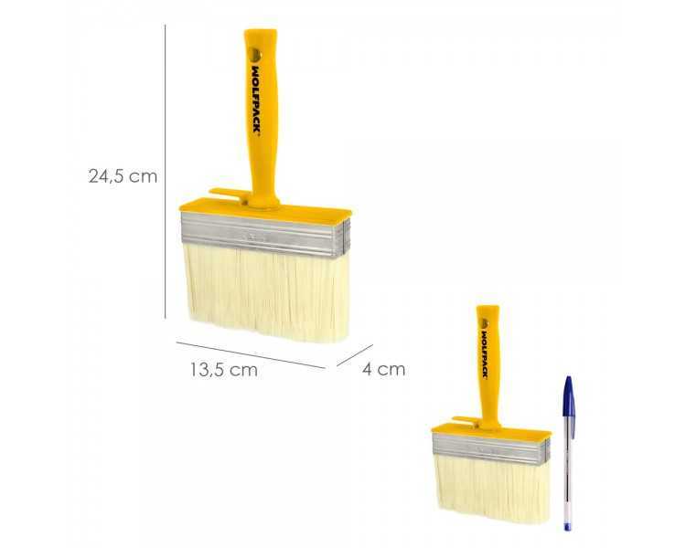 Brocha Profesional Techos 140x40 mm. Cerda Blanca. Mango Ergonomico, Con Gancho. Brocha Pintura, Brocha Pintor Profesional
