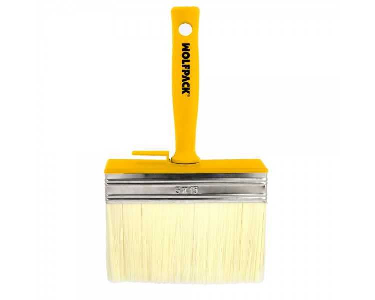 Brocha Profesional Techos 150x50 mm. Cerda Blanca. Mango Ergonomico, Con Gancho. Brocha Pintura, Brocha Pintor Profesional
