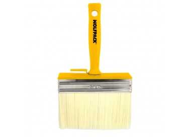Brocha Profesional Techos 150x50 mm. Cerda Blanca. Mango Ergonomico, Con Gancho. Brocha Pintura, Brocha Pintor Profesional